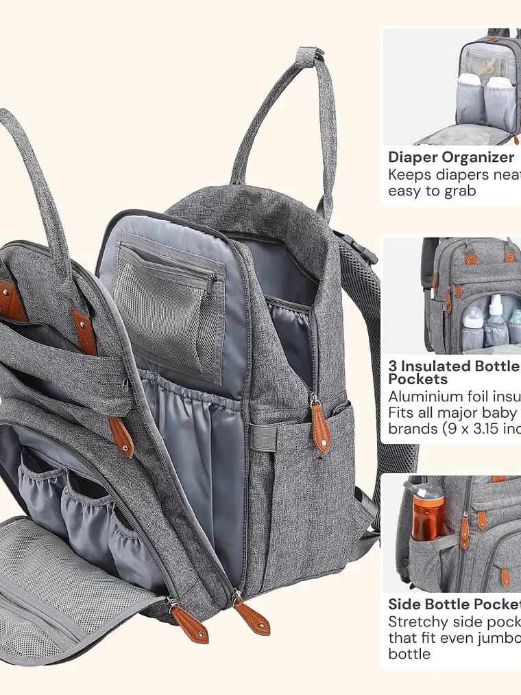 Bolso mochila pañalera - COLORES 6