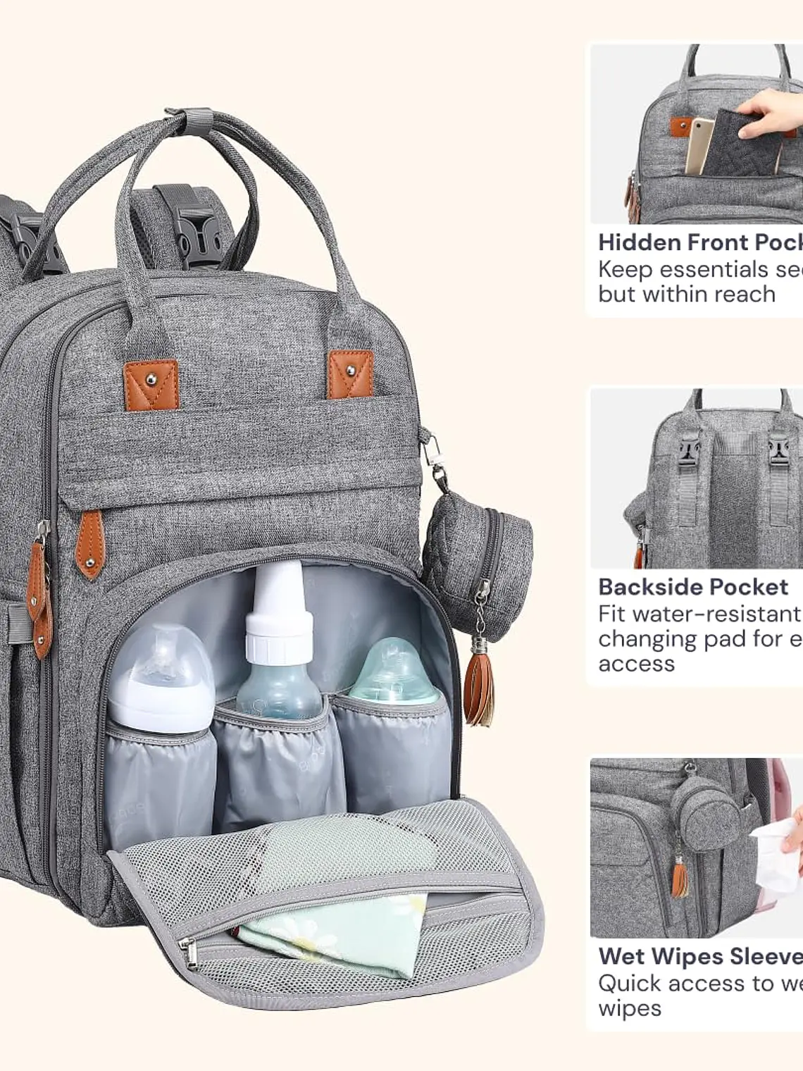 Bolso mochila pañalera - COLORES 7