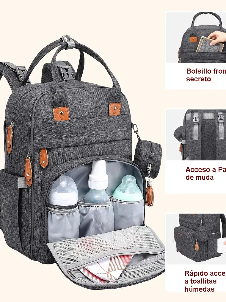 Bolso mochila pañalera - COLORES 15
