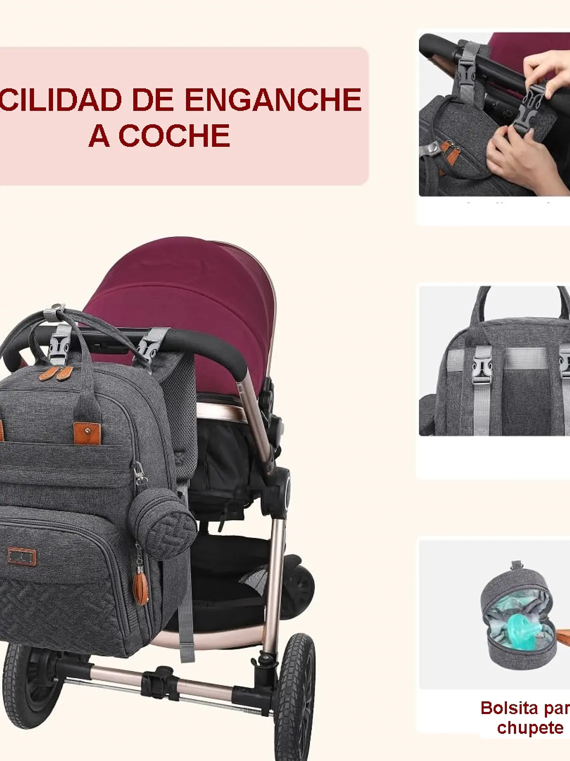 Bolso mochila pañalera - COLORES 16