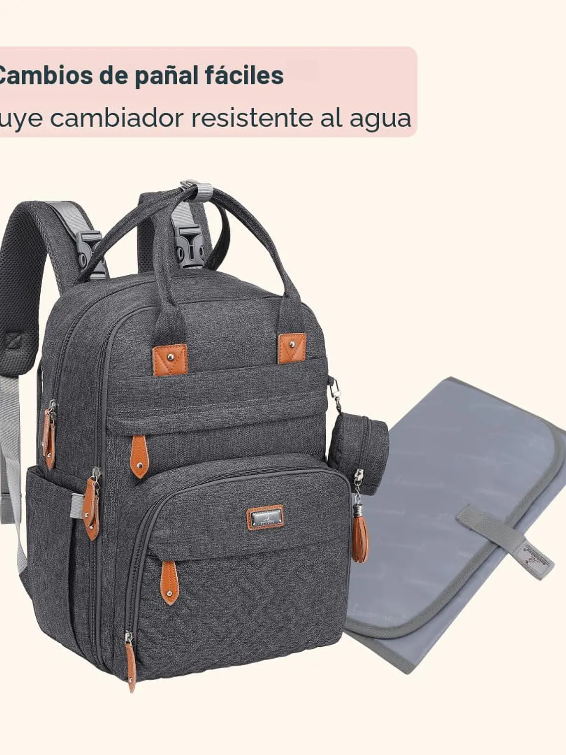 Bolso mochila pañalera - COLORES 17