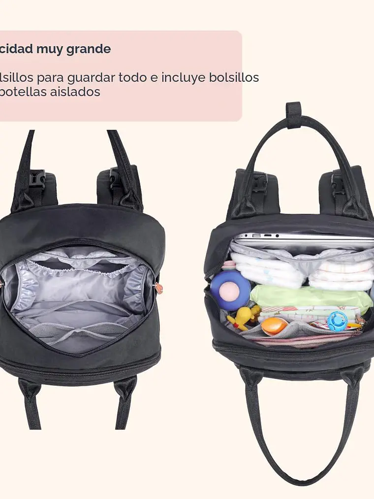 Bolso mochila pañalera - COLORES 21