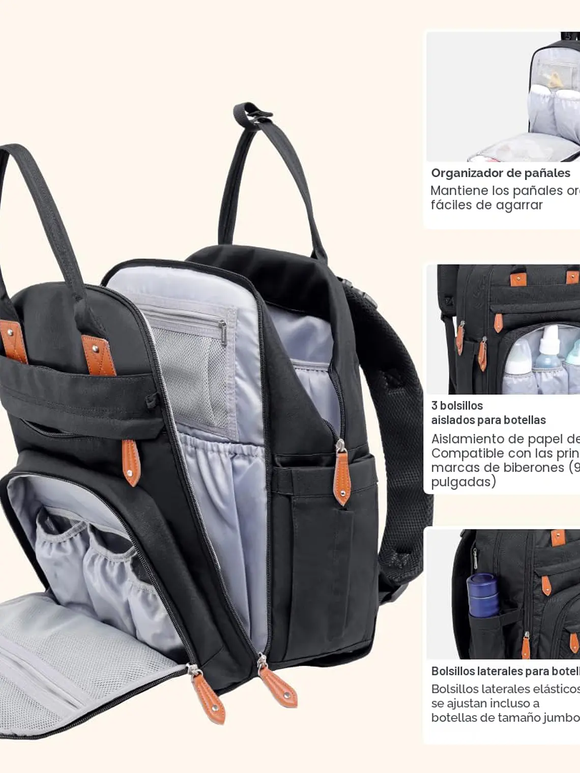 Bolso mochila pañalera - COLORES 22