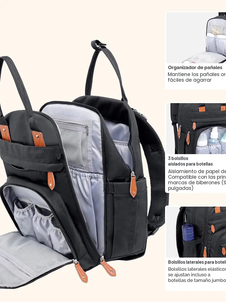 Bolso mochila pañalera - COLORES 22