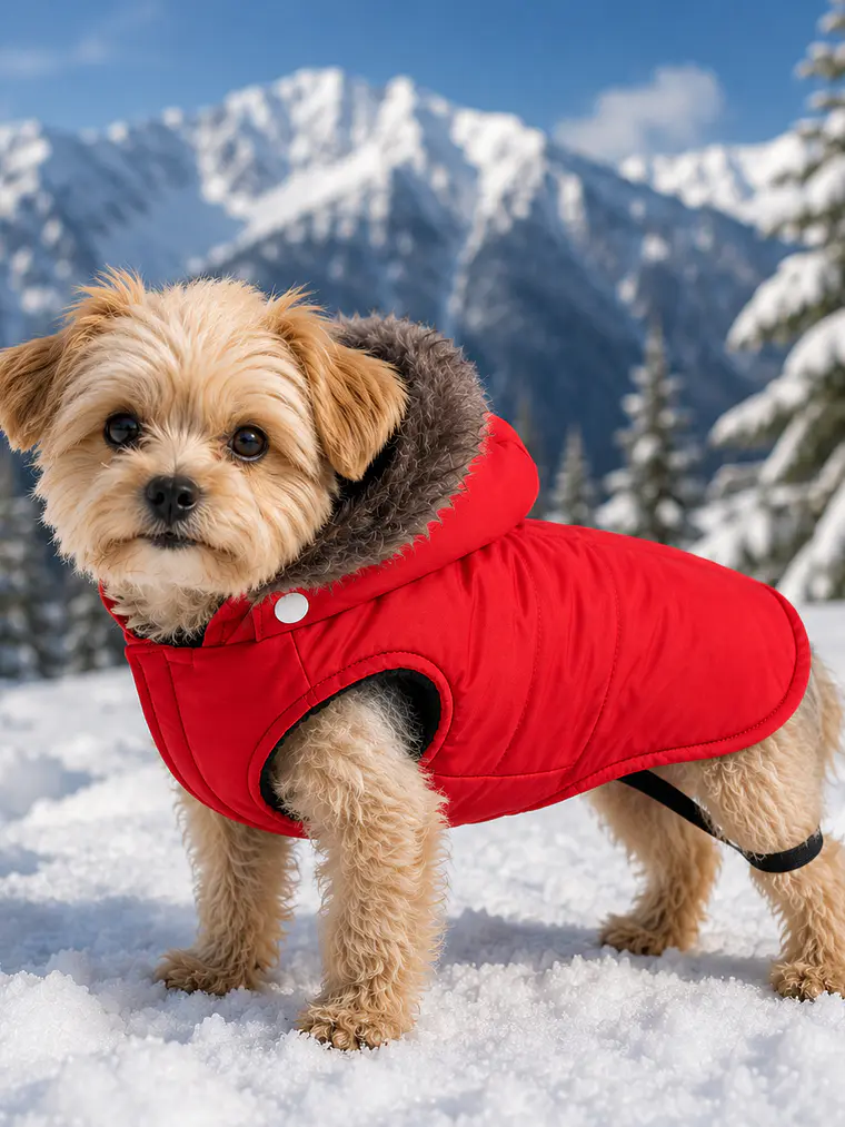 Chaqueta con gorro desmontable y bolsillo trasero para Perrito mini o pequeño 1
