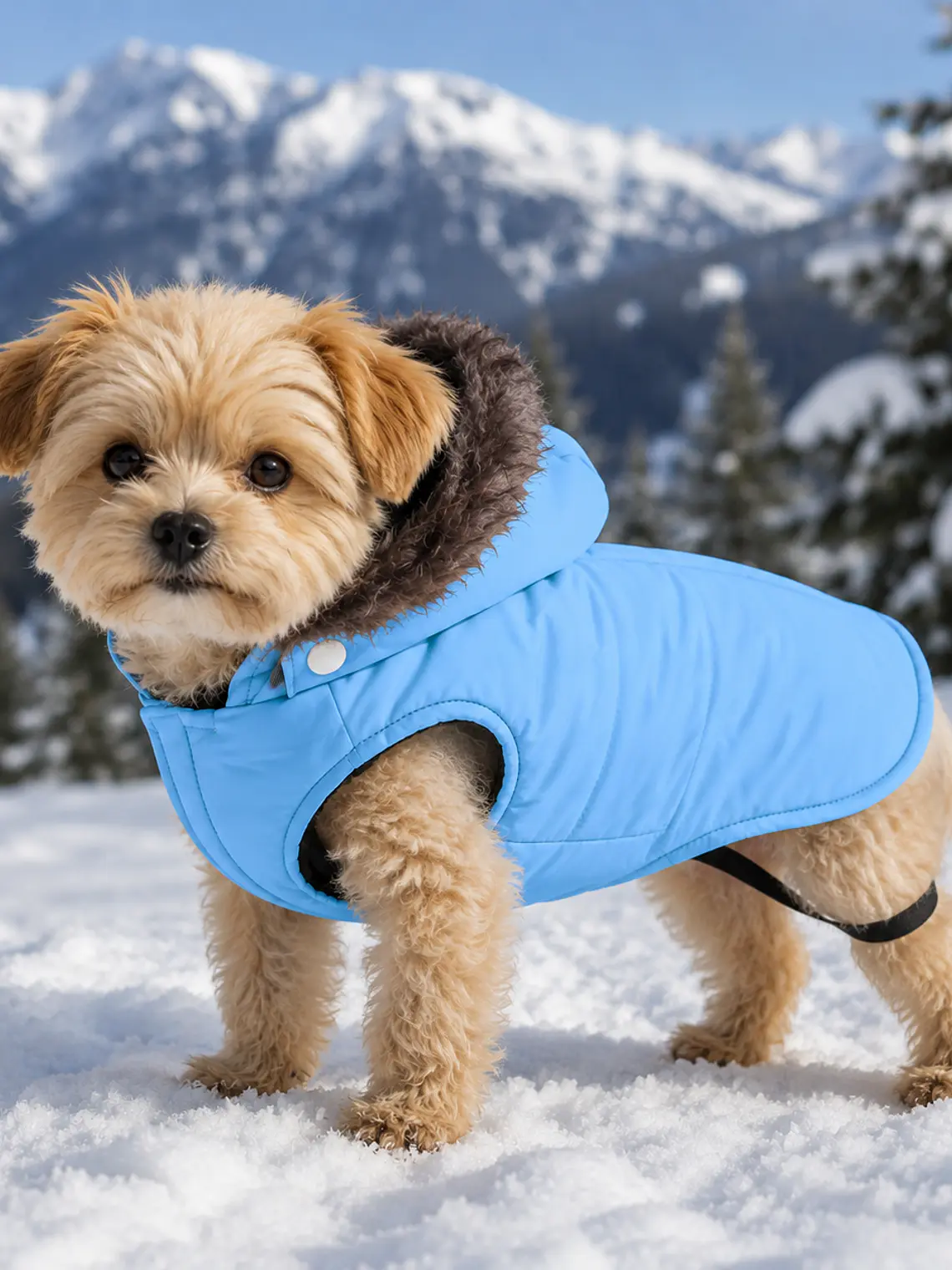 Chaqueta con gorro desmontable y bolsillo trasero para Perrito mini o pequeño 6