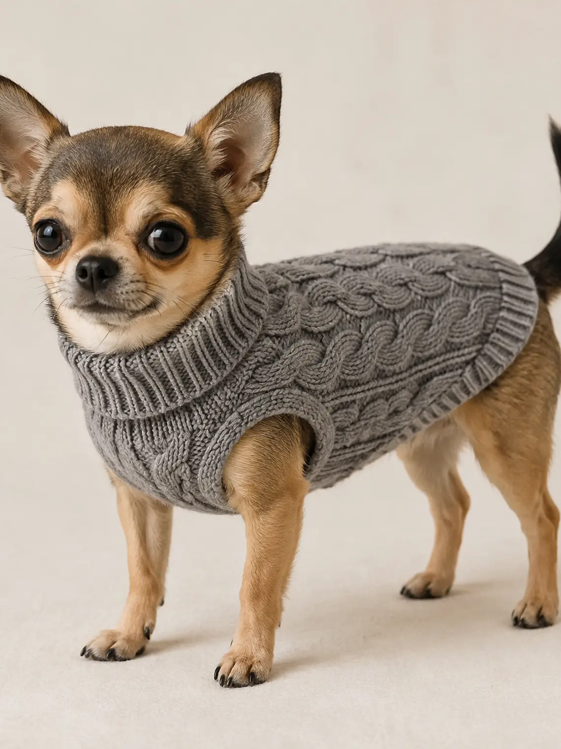 Chaleco tejido para perro GRIS - Tallas 6
