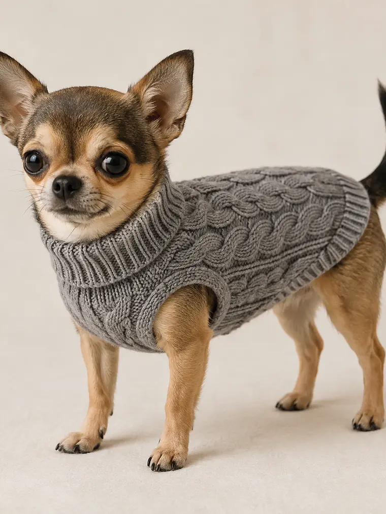 Chaleco tejido para perro GRIS - Tallas 6