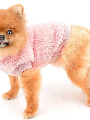 Polerón de sherpa para perro MINI color ROSA Talla L