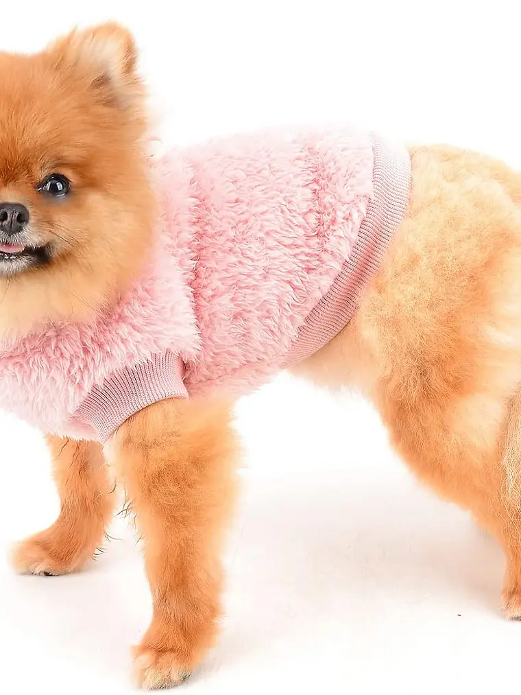 Polerón de sherpa para perro MINI color ROSA Talla L 1
