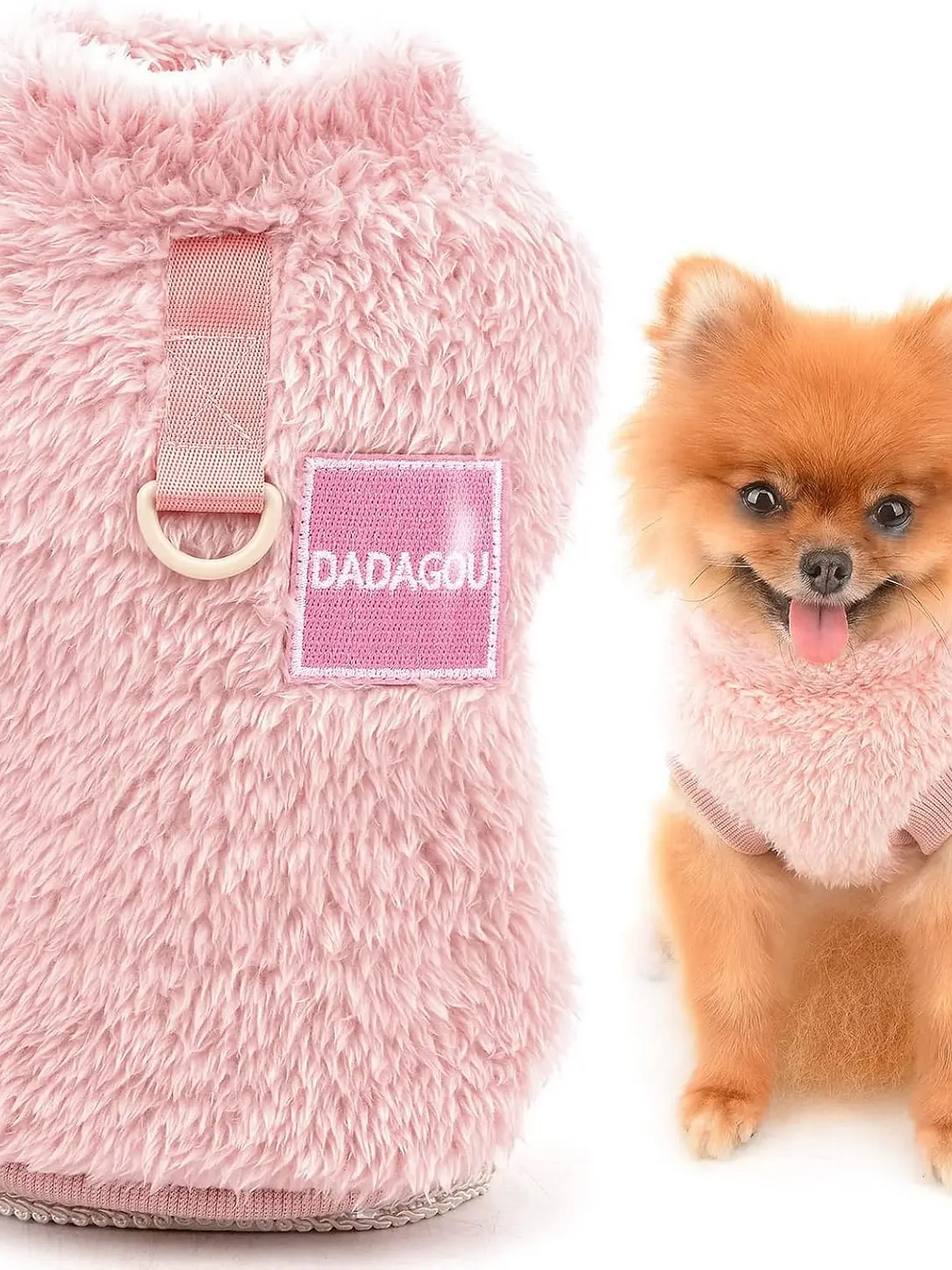 Polerón de sherpa para perro MINI color ROSA Talla L 2