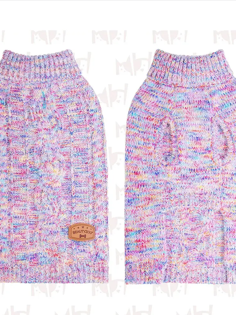 Chaleco tejido con cuello para perro pequeño COLORES Talla M 4