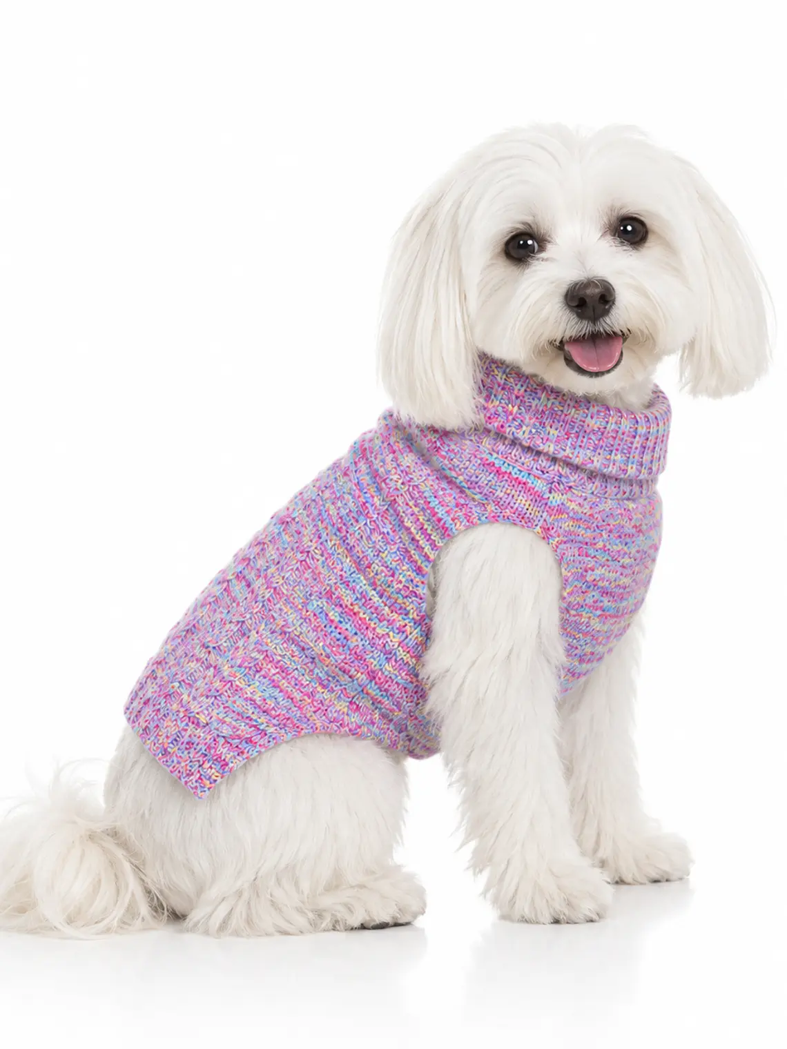 Chaleco tejido con cuello para perro pequeño COLORES Talla M 3