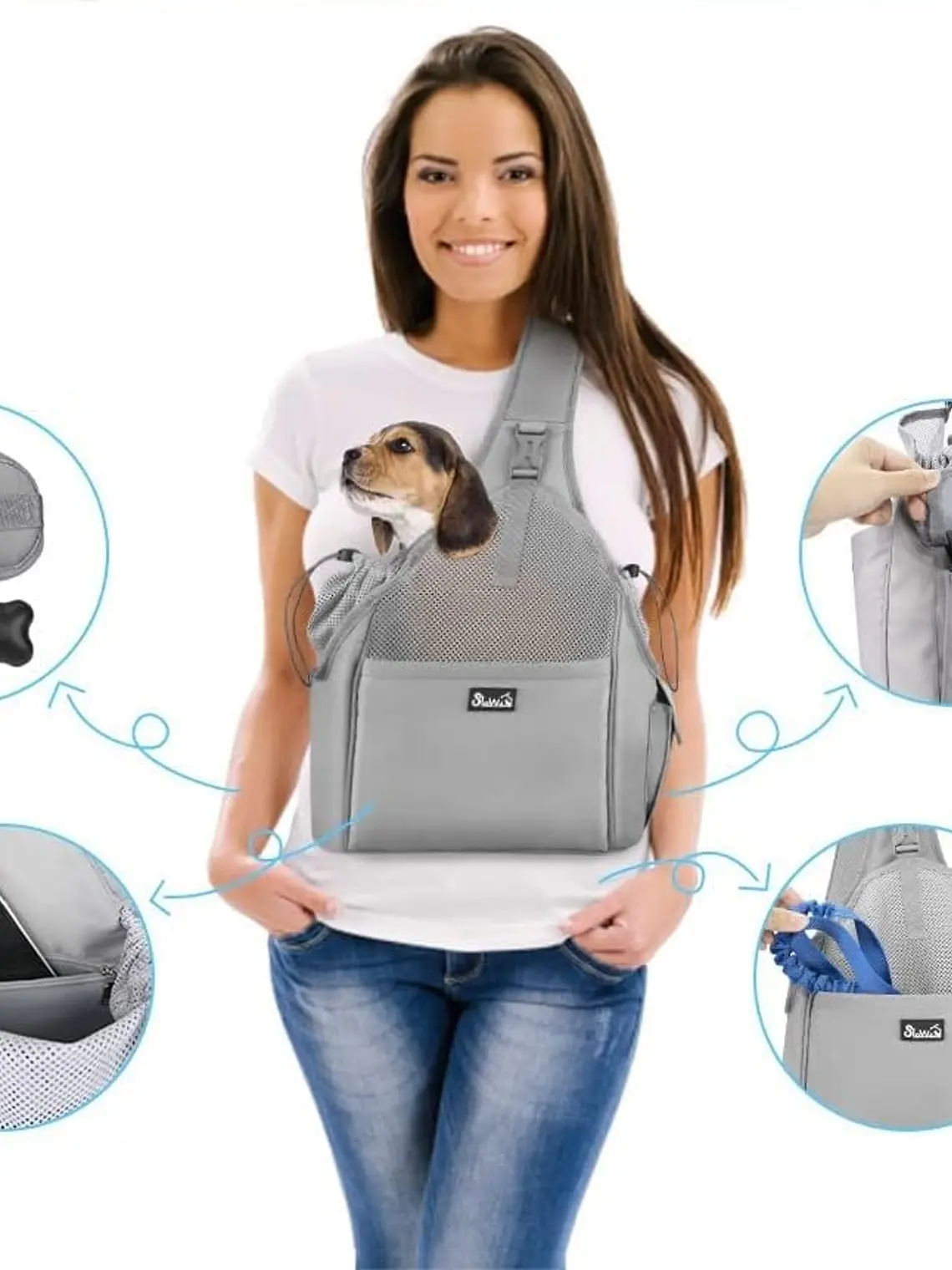 Bolso tipo morral de Tela para llevar mascota - Alternativas 18