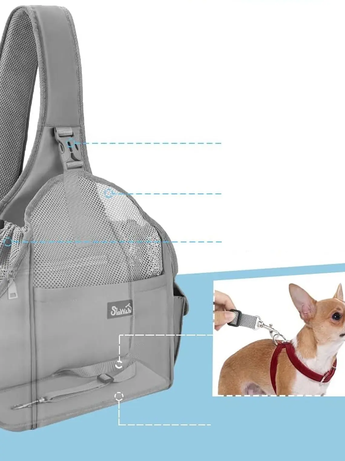 Bolso tipo morral de Tela para llevar mascota - Alternativas 20
