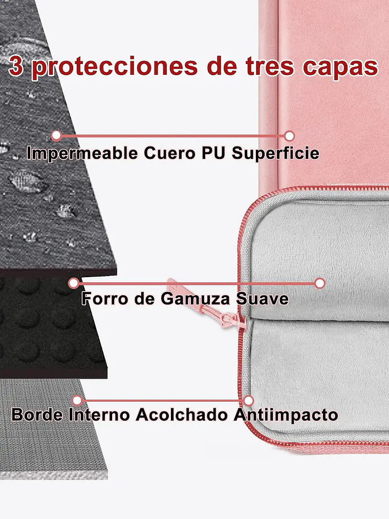 Funda de tela para Notebook 13 pulgadas ROSADO 3