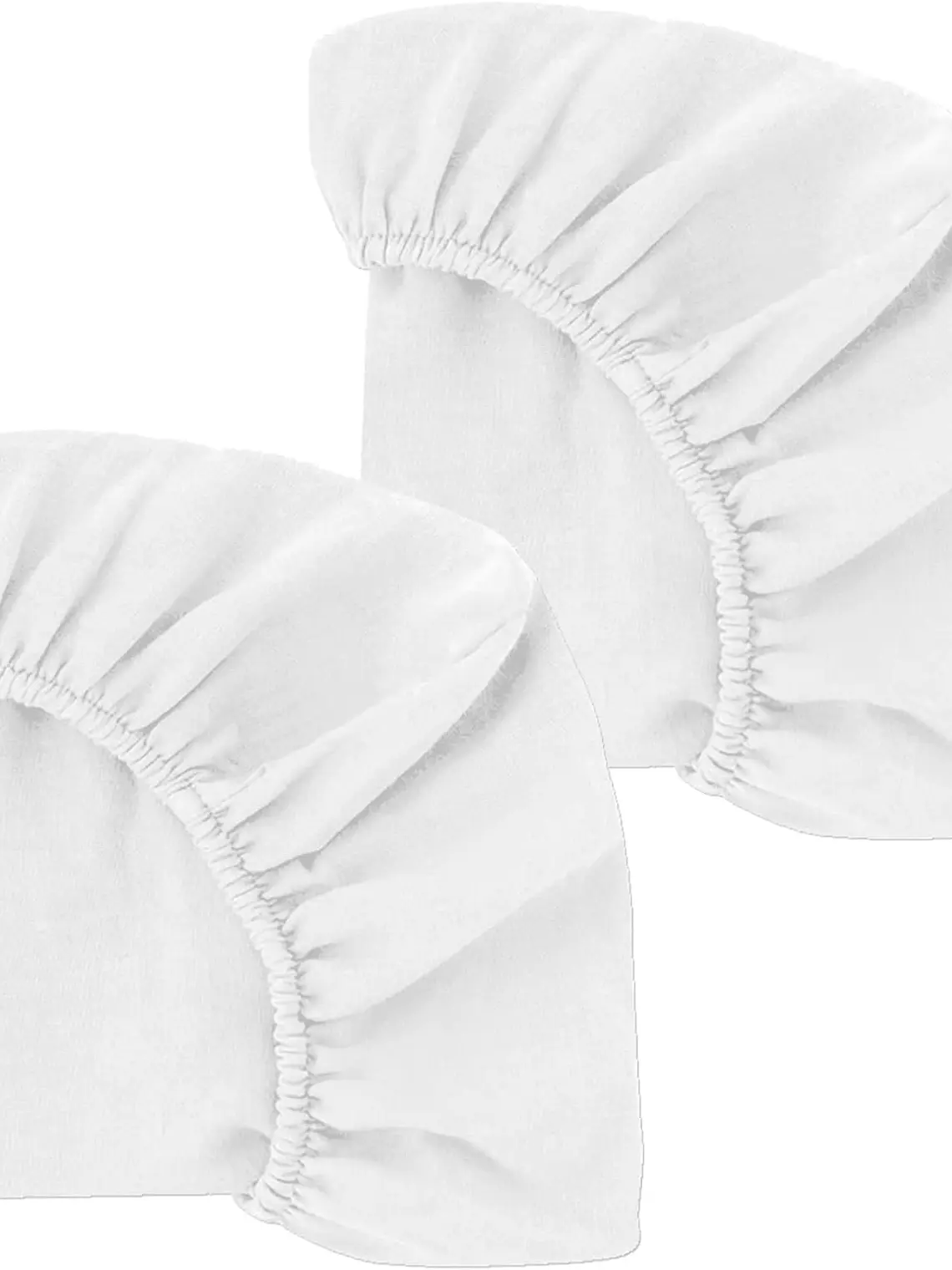 Set de 2 sábanas bajeras jersey para Colecho 82 x 51 x 3 cm BLANCO 3