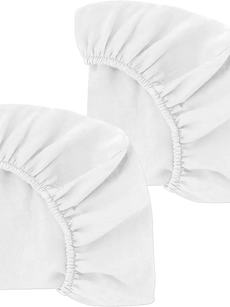 Set de 2 sábanas bajeras jersey para Colecho 82 x 51 x 3 cm BLANCO 3