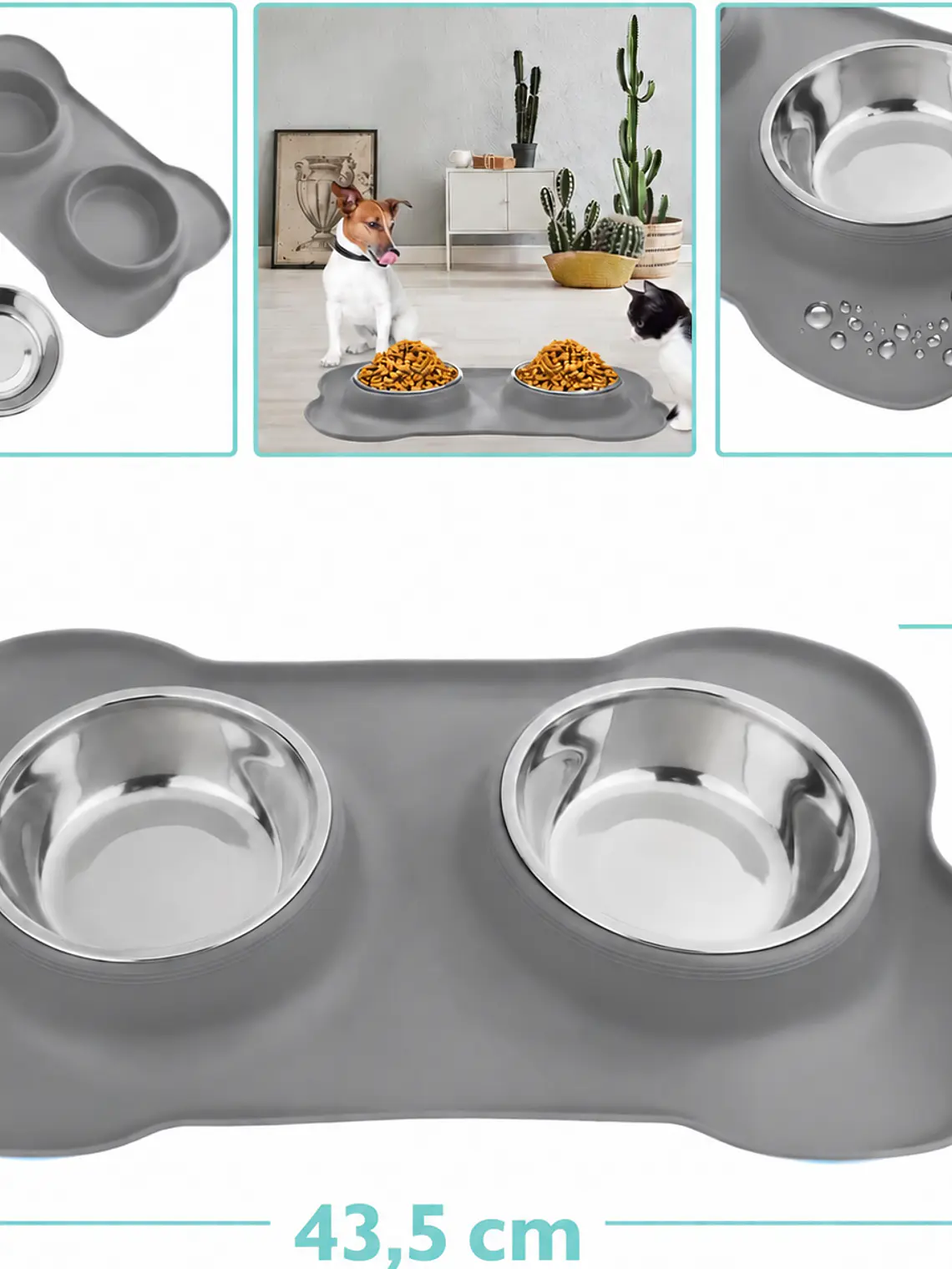 Plato doble de silicona y acero inoxidable 400 ml 8