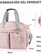 Bolso maternal rectangular muchos compartimientos Color Rosa - Miniatura 5