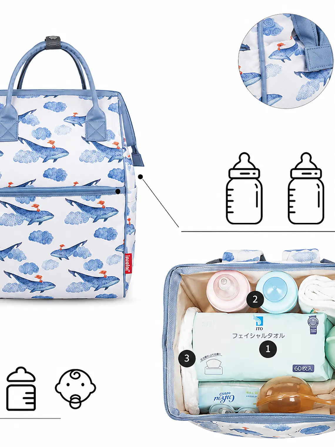 Mochila colorida maternal- Diseños 9