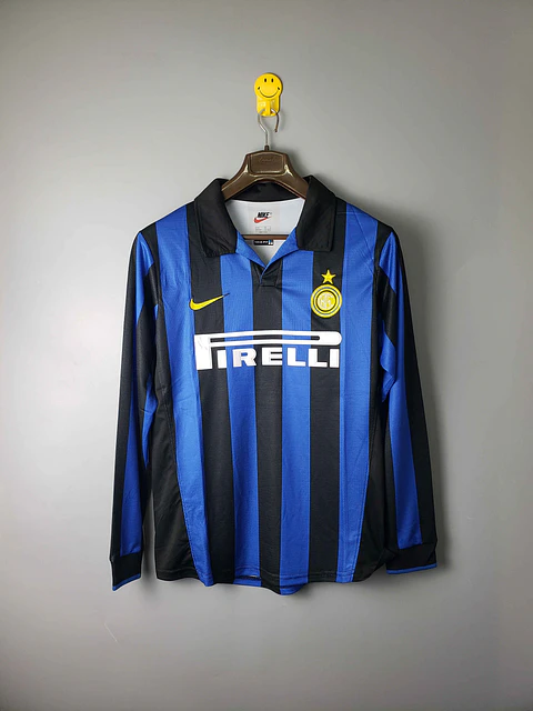 Inter Milão Home 1998 Manga Longa 