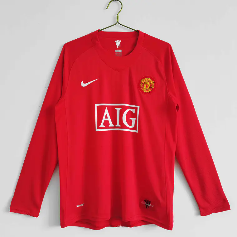 Manchester United Home 07/08 Manga Longa  2