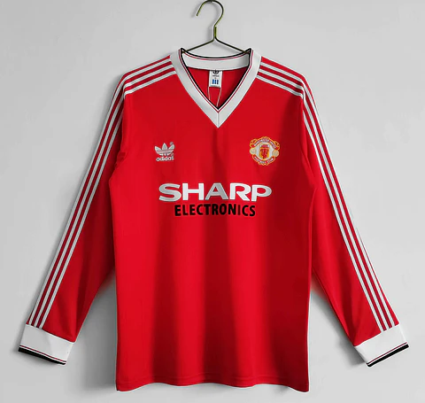 Manchester United Home 1983 Maga Longa 