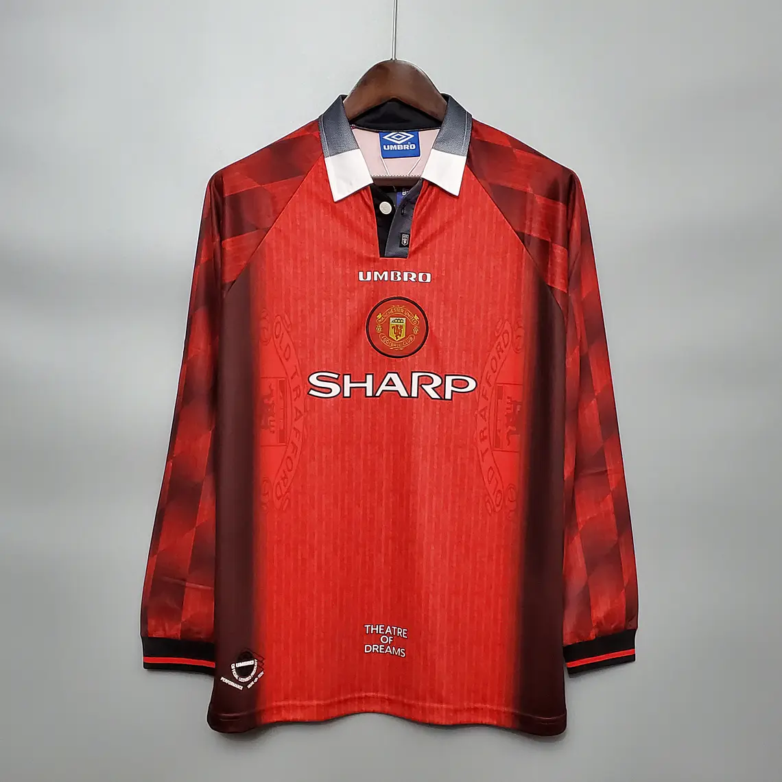 Manchester United Home 1996 Manga Longa 1