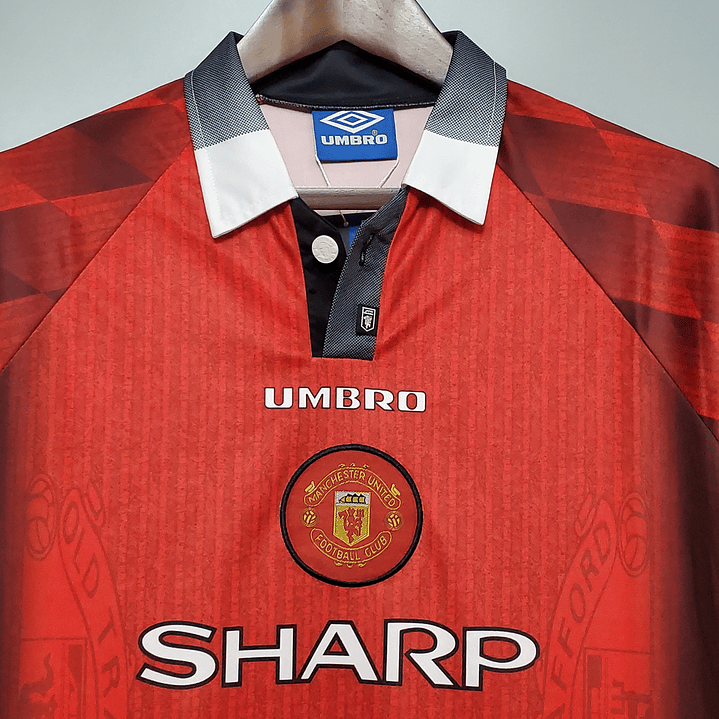 Manchester United Home 1996 Manga Longa 3