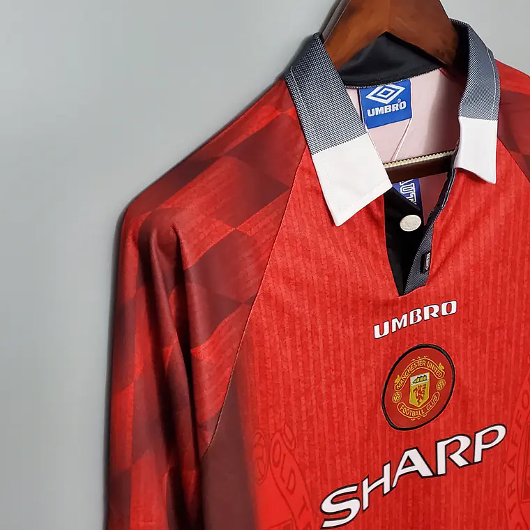 Manchester United Home 1996 Manga Longa 4