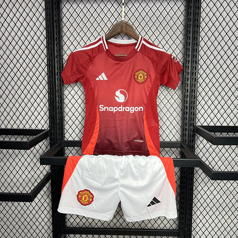 Manchester United Home Kit-Criança 24/25
