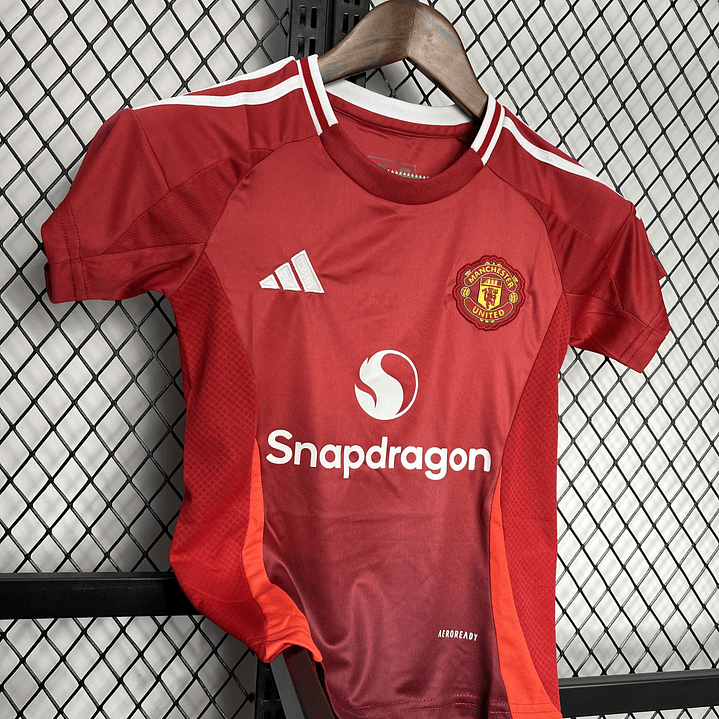 Manchester United Home Kit-Criança 24/25 4