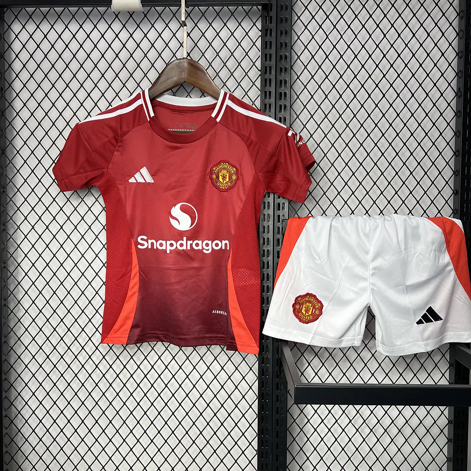 Manchester United Home Kit-Criança 24/25 2