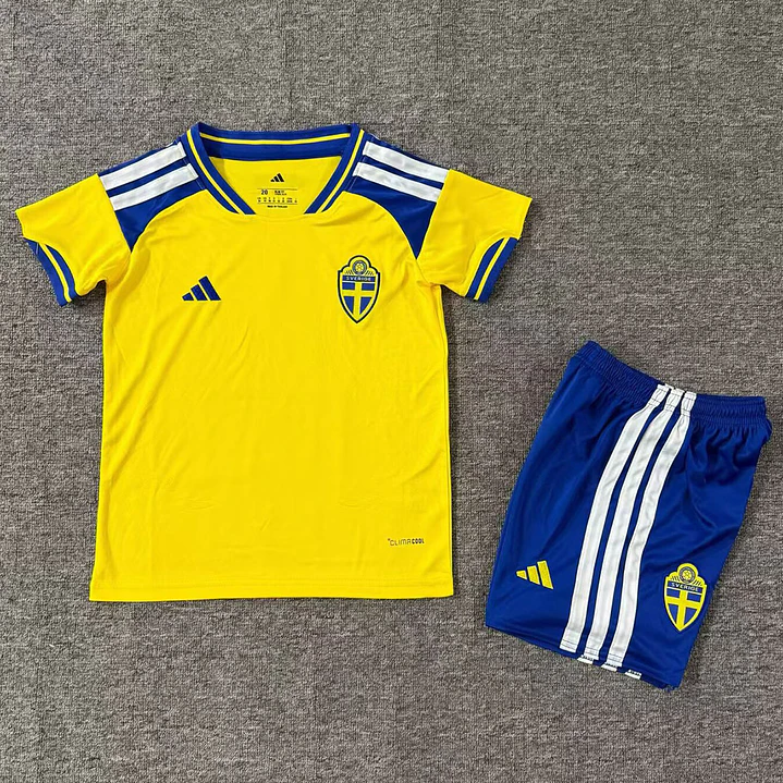Suécia Home Mundial 2026 Kit Criança 2