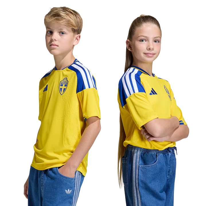 Suécia Home Mundial 2026 Kit Criança 1