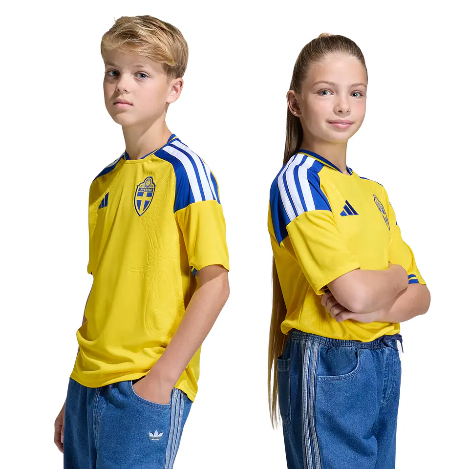Suécia Home Mundial 2026 Kit Criança 1