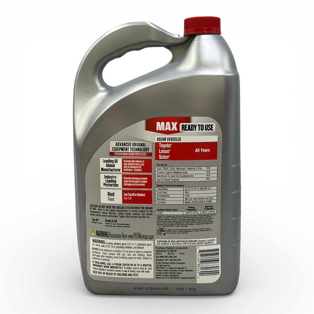 Refrigerante Prestone Asian Red Antifreeze/coolant 50/50 1gl 2
