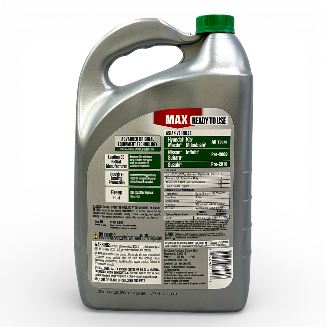 Refrigerante Anticongelante Prestone Asiático Verde 50/50 4