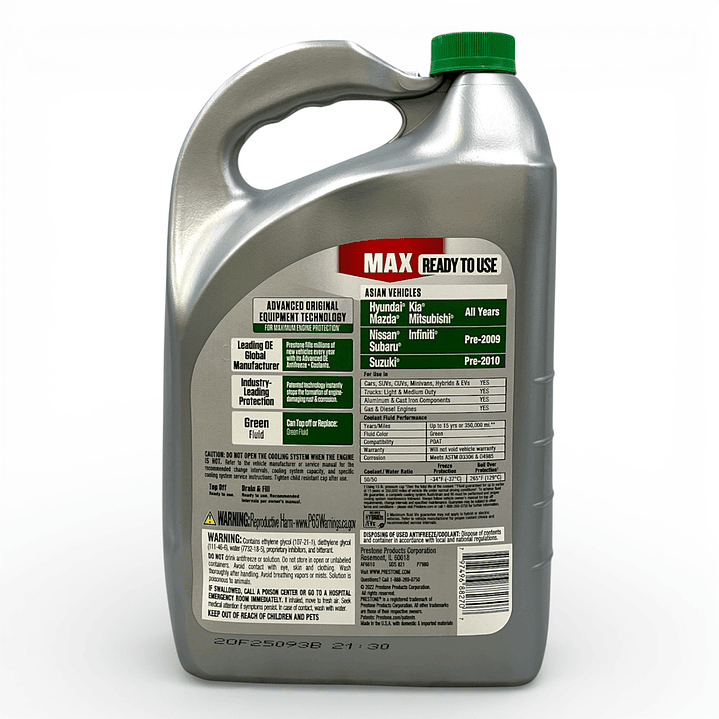 Refrigerante Anticongelante Prestone Asiático Verde 50/50 4