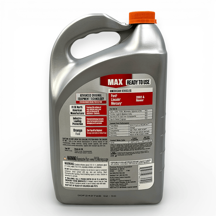 Anticongelante Y Refrigerante Prestone Max 50/50 Naranja 4