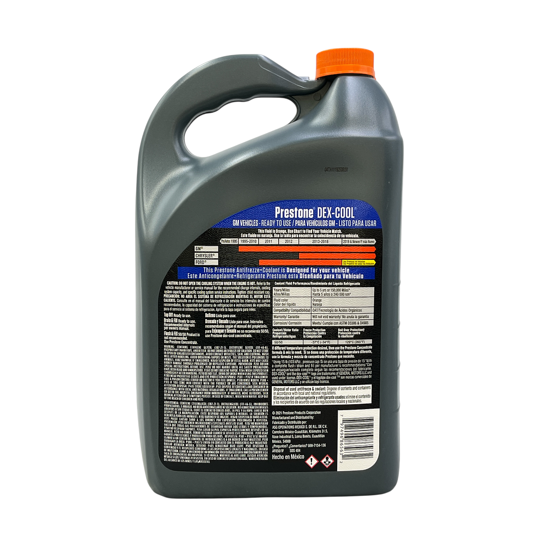 Anticongelante Refrigerante Coolant Prestone Dexcool 50/50 2