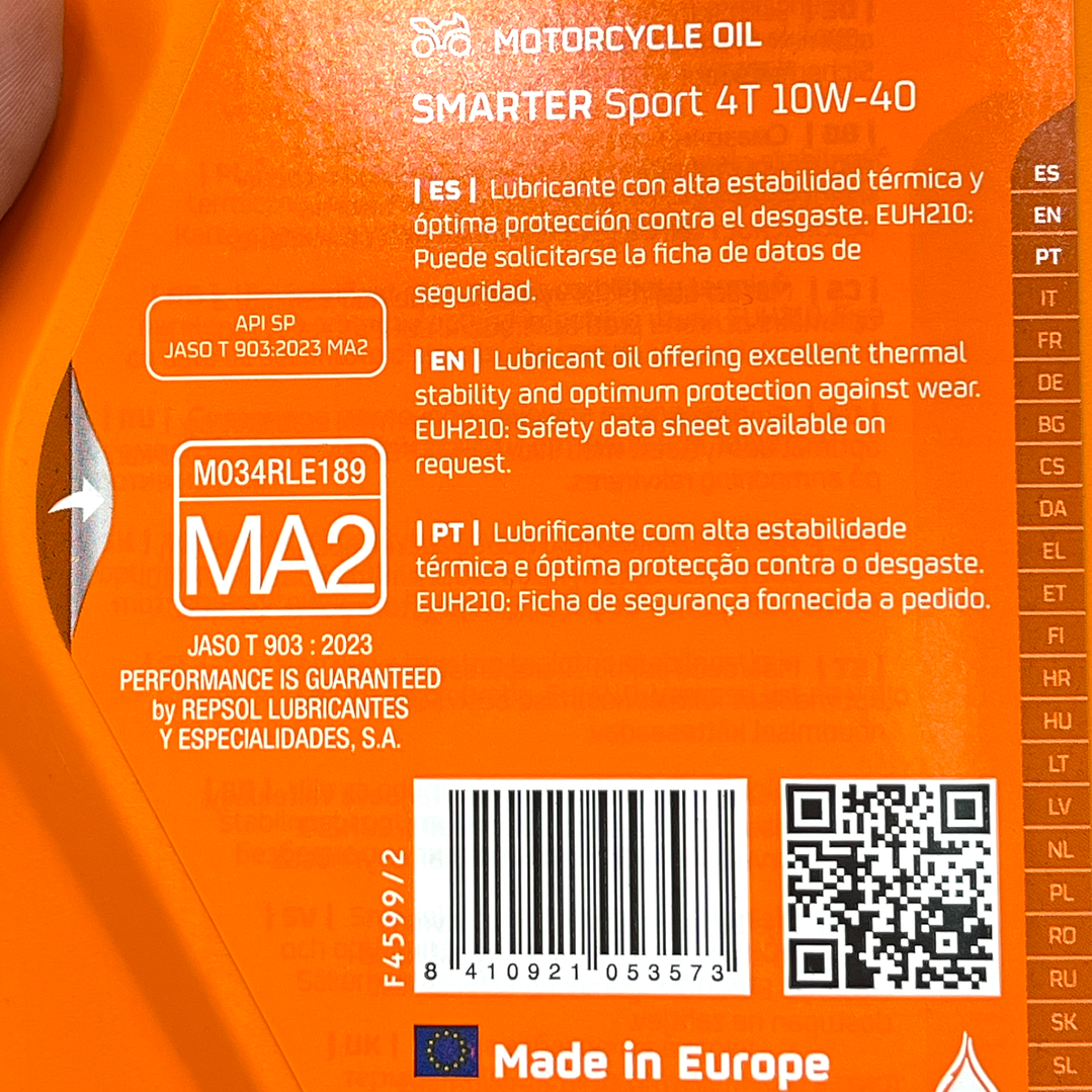 Aceite Sintético Moto Sport 10w40 Repsol 4t 5