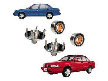 Mazas Ruedas Delanteras + Rodamientos Para Nissan 1.4 90-92 1