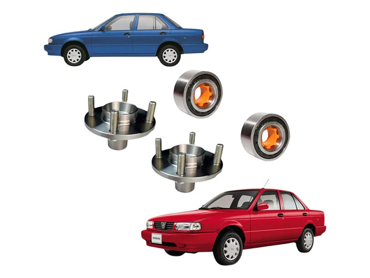 Mazas Ruedas Delanteras + Rodamientos Para Nissan 1.4 90-92 1