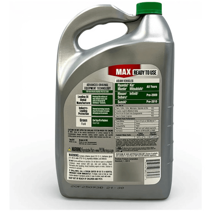 Refrigerante Anticongelante Prestone Asiático Verde 50/50 Verde 4