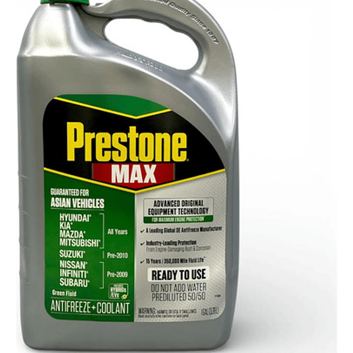 Refrigerante Anticongelante Prestone Asiático Verde 50/50 Verde 2