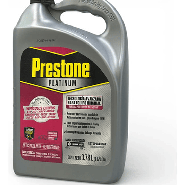 Anticongelante Refrigerante Prestone Platinum Rosa 3.78 Chin Rosa 4
