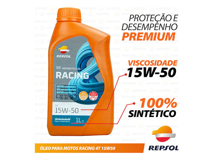 Aceite Repsol Moto Racing 15w50 4t 100% Sint, 1 Litro 3