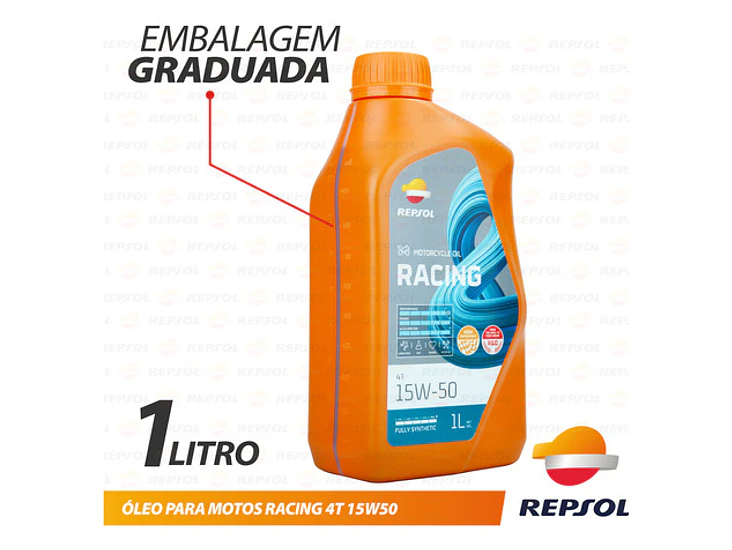 Aceite Repsol Moto Racing 15w50 4t 100% Sint, 1 Litro 5
